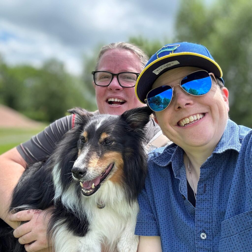 Em with her spouse